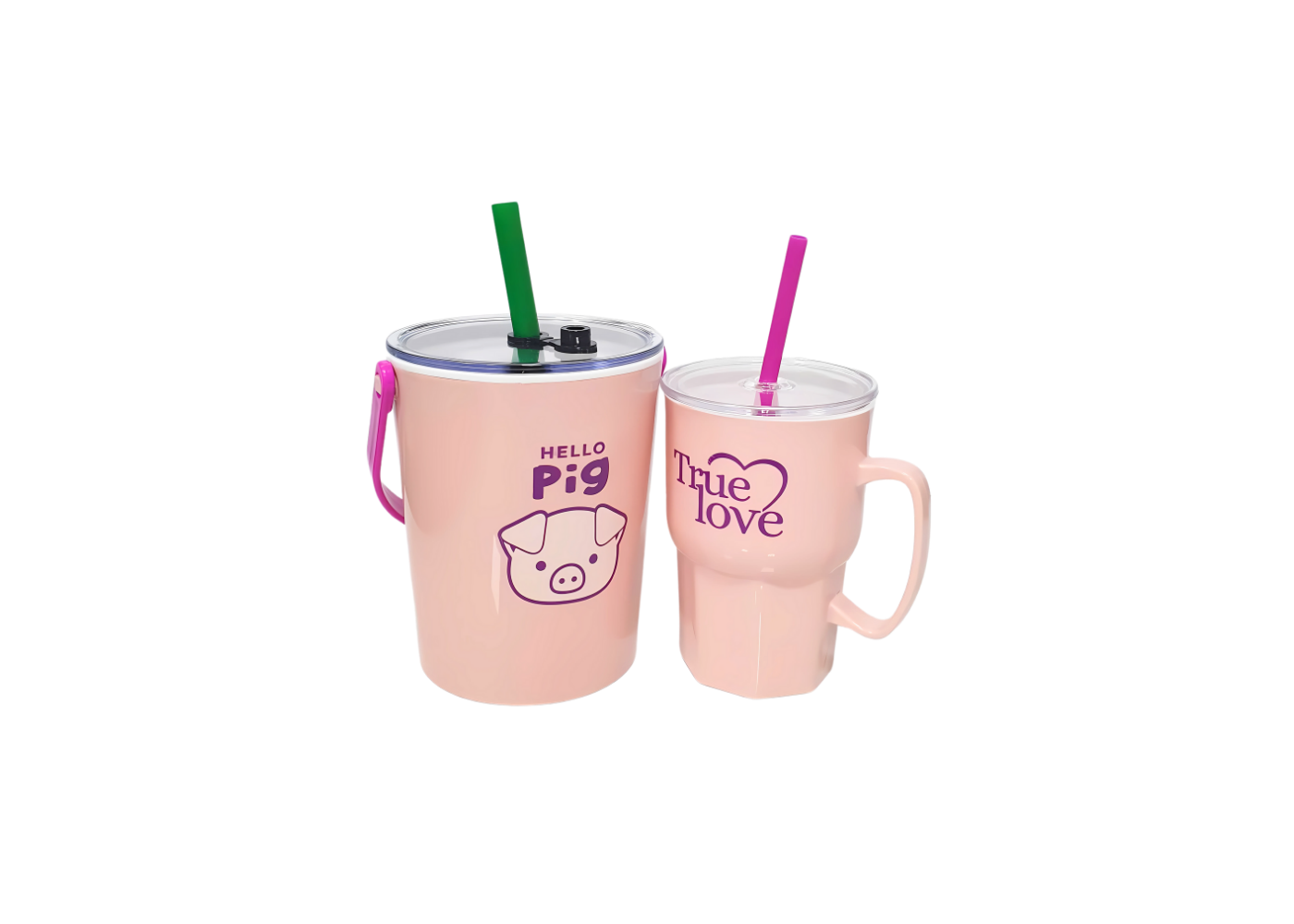 (Combo) Bình đá 1L X.O + Ly quai ống hút 550ml Tân Lập Thành